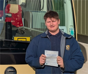 Caine passes his PCV Driving Test